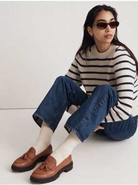 Madewell The Bradley Tan Leather Tassel Loafers